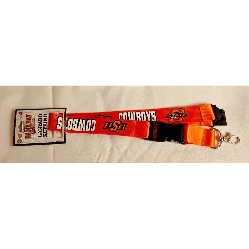 NWT Oklahoma State‎ Cowboys OSU Lanyard w/ Detachable Keychain Clip Pistol Pete